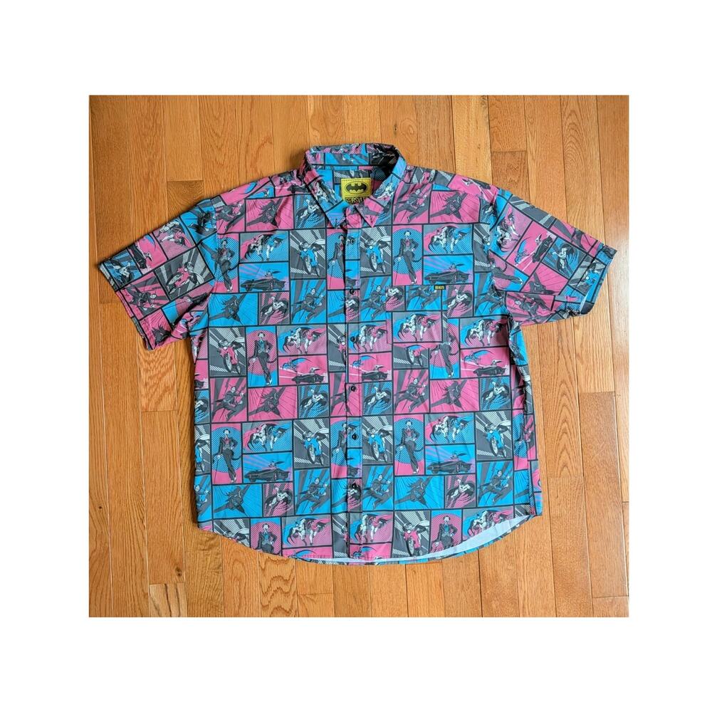 RSVLTS x Batman Funny Papers KUNUFLEX Short Sleeve Shirt Mens 3XL